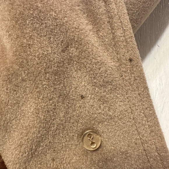 Vintage Juli se Roma Italian Cashmere Coat Women’s 10 Tan Belted Peacoat - Picture 5 of 12